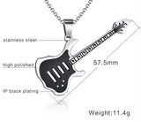 Vnox Trendy Guitar Necklace Pendant Free 24inch Chain Stainless Steel Punk Rock Music Jewelry-FOREVER KRN