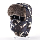 Winter Camo Bomber Hats For Men And Women Aviator Camouflage cap Trapper Thick Faux Fur Leifeng Hat With Earmuffs And Face Mask-camouflage cap CAMOUFLAGE CAP-FOREVER KRN