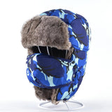 Winter Camo Bomber Hats For Men And Women Aviator Camouflage cap Trapper Thick Faux Fur Leifeng Hat With Earmuffs And Face Mask-camouflage cap CAMOUFLAGE CAP-FOREVER KRN