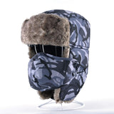 Winter Camo Bomber Hats For Men And Women Aviator Camouflage cap Trapper Thick Faux Fur Leifeng Hat With Earmuffs And Face Mask-camouflage cap CAMOUFLAGE CAP-FOREVER KRN
