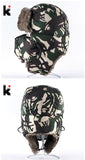 Winter Camo Bomber Hats For Men And Women Aviator Camouflage cap Trapper Thick Faux Fur Leifeng Hat With Earmuffs And Face Mask-camouflage cap CAMOUFLAGE CAP-FOREVER KRN