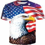 ConMotion 3D Short Sleeve T-Shirt Eagle Print Casual Tops-PLAYERAS-FOREVER KRN