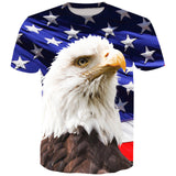 ConMotion 3D Short Sleeve T-Shirt Eagle Print Casual Tops-PLAYERAS-FOREVER KRN