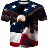 ConMotion 3D Short Sleeve T-Shirt Eagle Print Casual Tops-PLAYERAS-FOREVER KRN