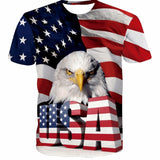 ConMotion 3D Short Sleeve T-Shirt Eagle Print Casual Tops-PLAYERAS-FOREVER KRN