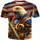 ConMotion 3D Short Sleeve T-Shirt Eagle Print Casual Tops-PLAYERAS-FOREVER KRN