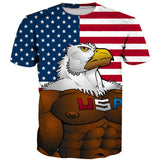 ConMotion 3D Short Sleeve T-Shirt Eagle Print Casual Tops-PLAYERAS-FOREVER KRN