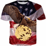 ConMotion 3D Short Sleeve T-Shirt Eagle Print Casual Tops-PLAYERAS-FOREVER KRN