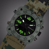 INFANTRY Mens Quartz-watches Military Army Digital Sport Watches Camouflage Leather Square Watches Dual Core Relogios Masculinos