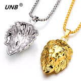 UNB 2017 Hip Hop Lion Head Pendant Necklace For Men Luxury Gold Silver Plated Long Necklaces Jewelry Friendship Gifts Wholesale