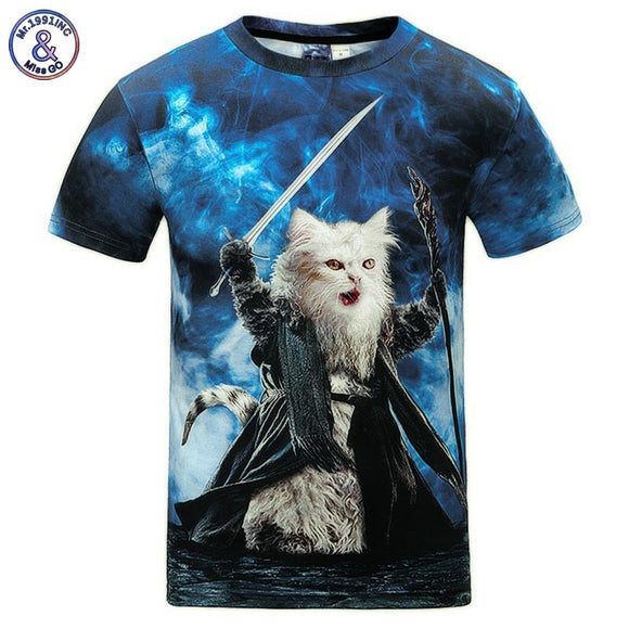 Mr.1991INC Cats T-shirt Men/Women 3d Print Meow Star Cat Hip Hop Cartoon TShirts Summer Tops Tees Fashion 3d shirts-PLAYERAS-FOREVER KRN