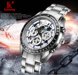 IK Brand Luxury Automatic Mechanical Watches Men 24 hours Display Skeleton Date Watch Sport Casual Wristwatch Clock Hour relojes