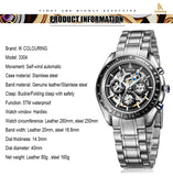 IK Brand Luxury Automatic Mechanical Watches Men 24 hours Display Skeleton Date Watch Sport Casual Wristwatch Clock Hour relojes