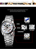 IK Brand Luxury Automatic Mechanical Watches Men 24 hours Display Skeleton Date Watch Sport Casual Wristwatch Clock Hour relojes