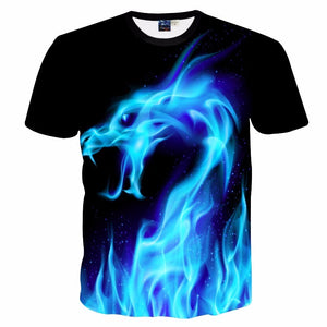 Mr.1991INC Cool T-shirt Men/Women 3d Tshirt Print Blue Fire Snake Short Sleeve Summer Tops Tees T shirt Fashion-PLAYERAS-FOREVER KRN