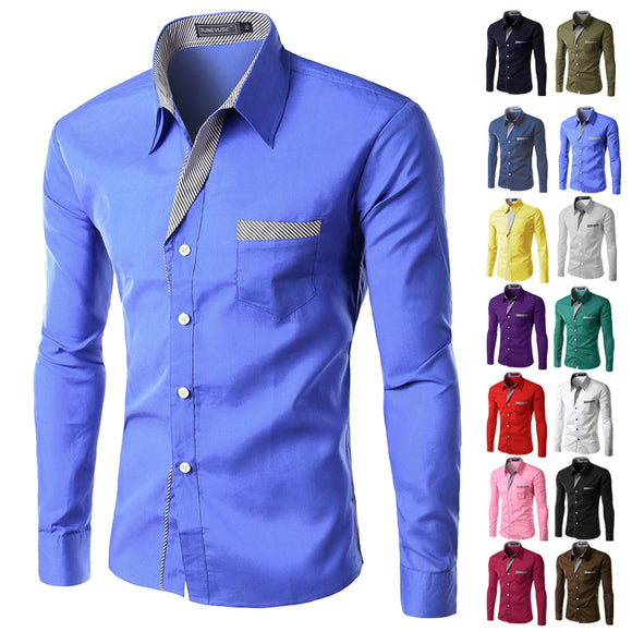 Brand New Mens Formal Business Shirts Casual Slim Long Sleeve Dresse Shirts Camisa Masculina Casual Shirts Asian Size M-4XL 8012-CAMISAS-FOREVER KRN