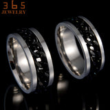 Never Fade Jewelry Stainless Steel Mens Wedding Rock Punk Biker Ring Gold Titanium Black Chain Spinner Rings For Men Gift-ANILLOS-FOREVER KRN