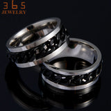 Never Fade Jewelry Stainless Steel Mens Wedding Rock Punk Biker Ring Gold Titanium Black Chain Spinner Rings For Men Gift-ANILLOS-FOREVER KRN