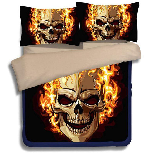 Cool Unique bedroom 3D Skeleton Print duvet cover set Skull bedding sets queen size single bed linen housse de couette-COBERTOR-FOREVER KRN