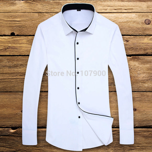 2017 Brand New Men Shirt Male Dress Shirts Men's Fashion Casual Long Sleeve Business Formal Shirt camisa social masculina-CAMISAS-FOREVER KRN