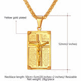 Collare Cross Necklaces & Pendants Men Jewelry Gold Color Stainless Steel Spanish Bible Pendant Wholesale Christian Jewelry P951