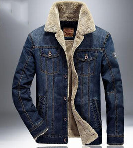 M-4XL men jacket and coats brand clothing denim jacket Fashion mens jeans jacket thick warm winter outwear male cowboy YF055