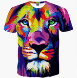 Mr.1991INC New Fashion Men/women 3d t-shirt funny print colorful hair Lion King summer cool t shirt street wear tops tees-FOREVER KRN