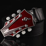 Fashion Men's belt metal buckle belts Retro guitar Street Dance accessories Performance apparel hip hop waistband novel belt-CINTURONES-FOREVER KRN