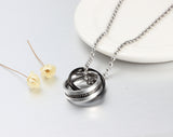 Vnox Endless love couple necklace pendant stainless steel double loop couples for wedding christmas jewelry-FOREVER KRN