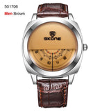 2016 Hot!Casual SKONE Genuine Men & Women Brand Wristwatches Special design Military Leather Sports Watch Relogio Masculino-WATCHS-FOREVER KRN