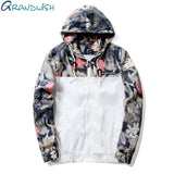 Grandwish Floral Bomber Jacket Men Hip Hop Slim Fit Flowers Pilot Bomber Jacket Coat Men's Hooded Jackets Plus Size 4XL , PA571