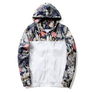 Grandwish Floral Bomber Jacket Men Hip Hop Slim Fit Flowers Pilot Bomber Jacket Coat Men's Hooded Jackets Plus Size 4XL , PA571