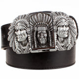 Fashion male leather belt lighter metal buckle belts Kerosene lighter belt punk rock style indians eagle show belt gift for men