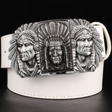 Fashion male leather belt lighter metal buckle belts Kerosene lighter belt punk rock style indians eagle show belt gift for men