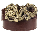 Fashion men's leather belt Dragon totem punk rock style heavy metal buckle wild Hip hop Belt Chinese dragon belt for Men gift