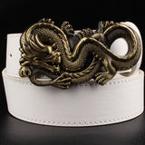 Fashion men's leather belt Dragon totem punk rock style heavy metal buckle wild Hip hop Belt Chinese dragon belt for Men gift