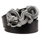 Fashion men's leather belt Dragon totem punk rock style heavy metal buckle wild Hip hop Belt Chinese dragon belt for Men gift