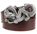 Fashion men's leather belt Dragon totem punk rock style heavy metal buckle wild Hip hop Belt Chinese dragon belt for Men gift