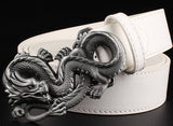 Fashion men's leather belt Dragon totem punk rock style heavy metal buckle wild Hip hop Belt Chinese dragon belt for Men gift