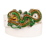 Fashion men's leather belt Dragon totem punk rock style heavy metal buckle wild Hip hop Belt Chinese dragon belt for Men gift