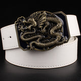 Fashion men's leather belt Dragon totem punk rock style heavy metal buckle wild Hip hop Belt Chinese dragon belt for Men gift