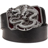 Fashion men's leather belt Dragon totem punk rock style heavy metal buckle wild Hip hop Belt Chinese dragon belt for Men gift