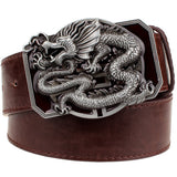 Fashion men's leather belt Dragon totem punk rock style heavy metal buckle wild Hip hop Belt Chinese dragon belt for Men gift