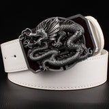 Fashion men's leather belt Dragon totem punk rock style heavy metal buckle wild Hip hop Belt Chinese dragon belt for Men gift