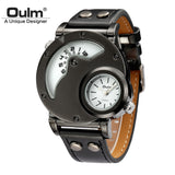 Oulm Watch Man Quartz Watches Top Brand Luxury Leather Strap Military Sport Wristwatch Male Clock relogio masculino-WATCHS-FOREVER KRN