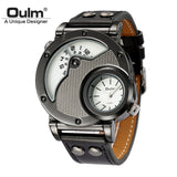 Oulm Watch Man Quartz Watches Top Brand Luxury Leather Strap Military Sport Wristwatch Male Clock relogio masculino-WATCHS-FOREVER KRN