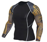 Mens Fitness 3D Prints Long Sleeves T Shirt Men Bodybuilding Skin Tight Thermal Compression Shirts MMA Crossfit Workout Top Gear-PLAYERAS-FOREVER KRN