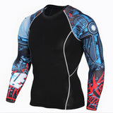 Mens Fitness 3D Prints Long Sleeves T Shirt Men Bodybuilding Skin Tight Thermal Compression Shirts MMA Crossfit Workout Top Gear-PLAYERAS-FOREVER KRN