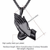 Praying Hands Necklace Anime Fashion Jewelry For Women/Men Gift Gold Color Chain Stainless Steel Praying Hands Necklace GP2355-FOREVER KRN