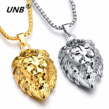 UNB 2017 Hip Hop Lion Head Pendant Necklace For Men Luxury Gold Silver Plated Long Necklaces Jewelry Friendship Gifts Wholesale